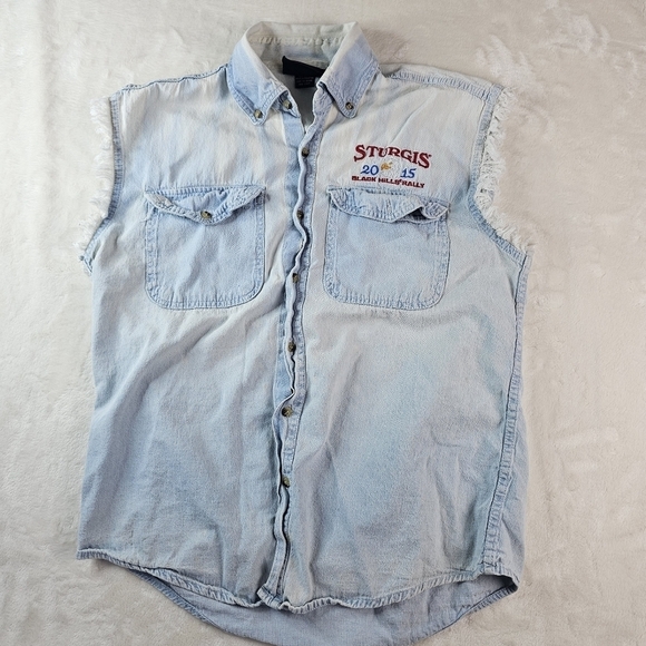 Other - Biker Wear USA Denim Vest Medium Men’s Sturgis Rally 2015 rider